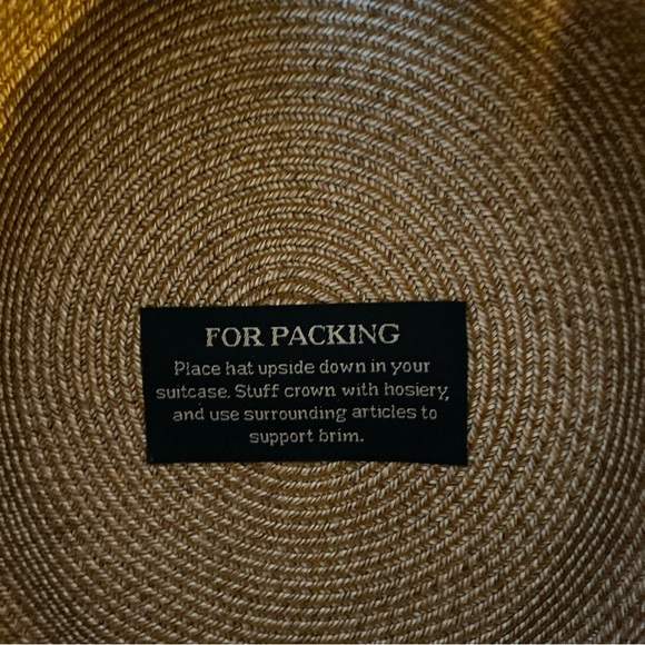 Eric Javits straw hat in natural with black grosgrain trim - Picture 6 of 6